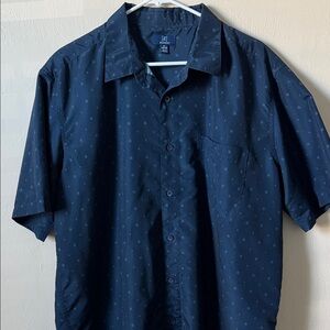 George Men's Navy Patterned Casual Shirt